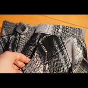 Tartan Plaid Skirt - grey, blue, black, and white